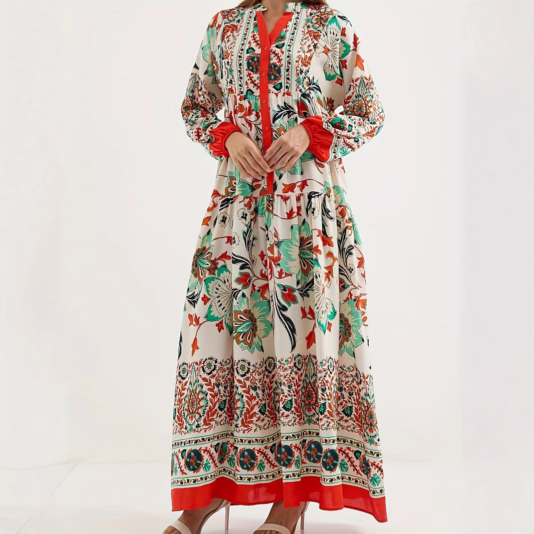 Damen Maxikleid mit floralem Muster Stalluxe