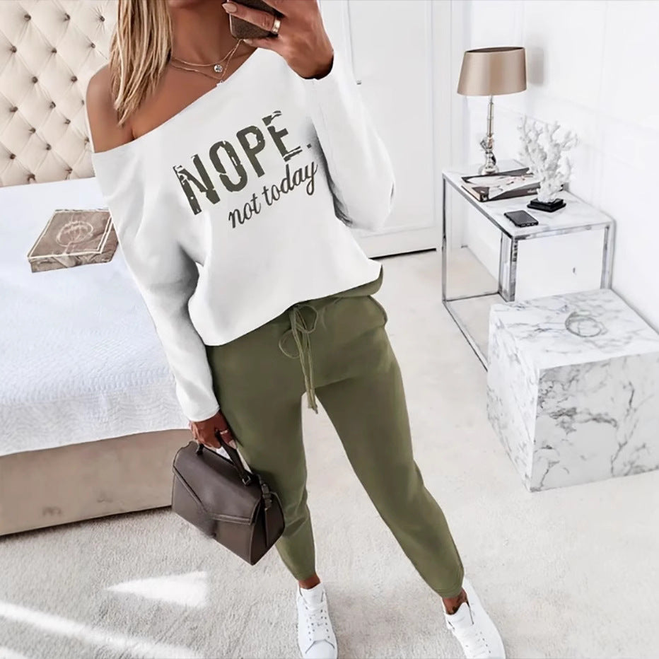 Damen Lässiges Freizeit-Set mit lässigem Langarmshirt und komfortabler Jogginghose Stalluxe