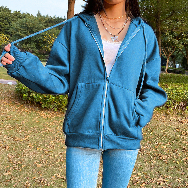 Damen lässige Kapuzenjacke mit großzügigen Taschen Stalluxe