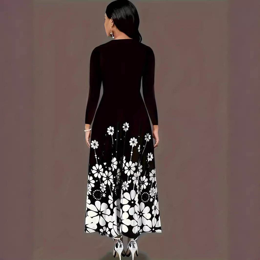 Damen Maxikleid mit floralem Design und praktischen Seitentaschen Stalluxe