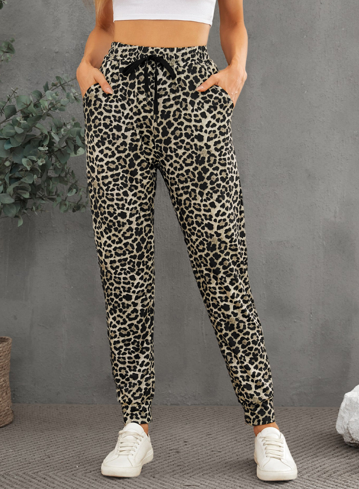 Damen Modische Sporthose im trendigen Leopardenmuster Stalluxe