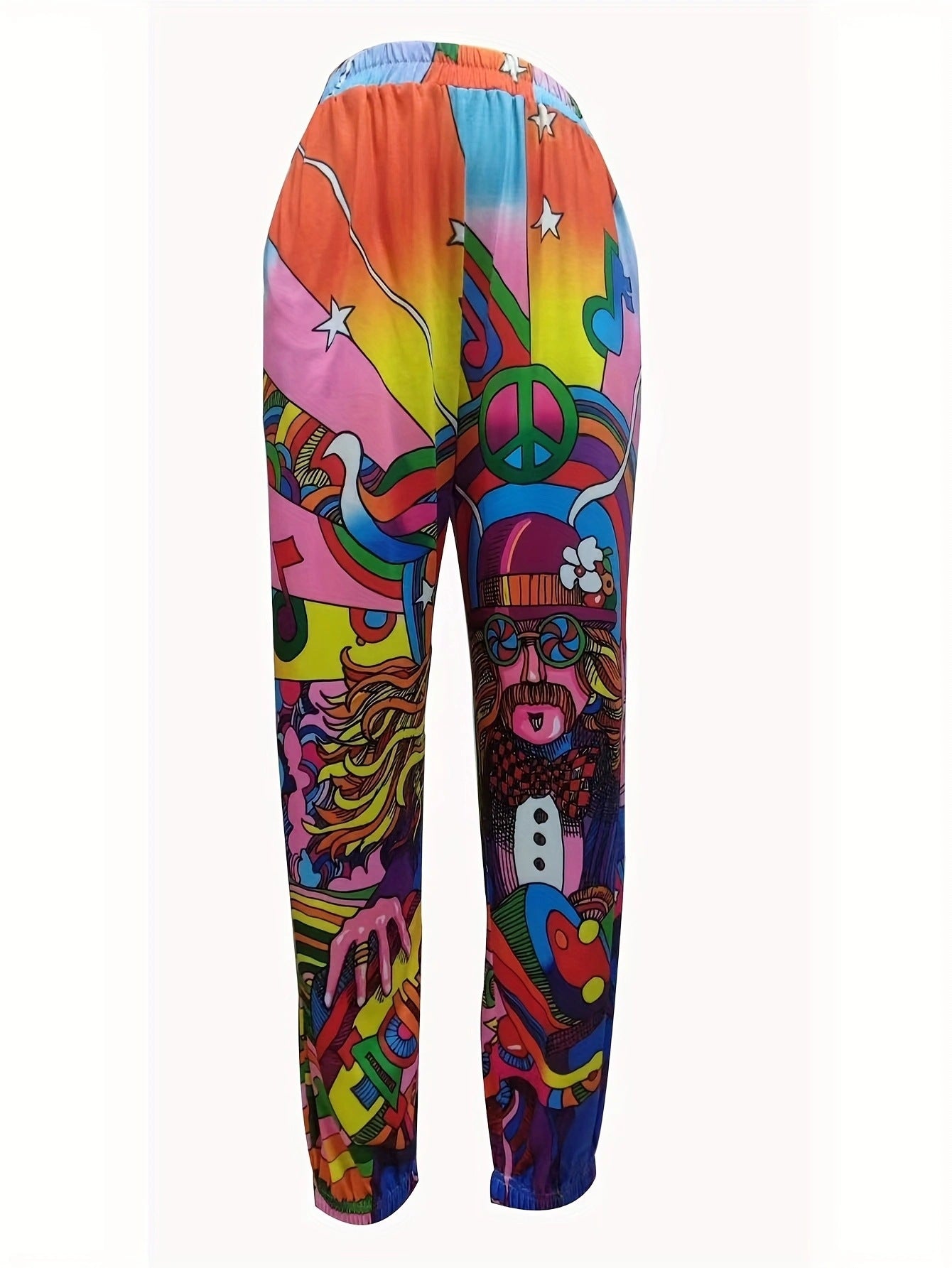 Damen Bequeme Freizeithose mit buntem Grafikdesign Stalluxe