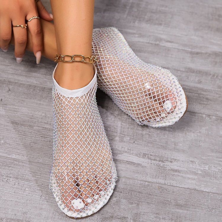 Damen Glamouröse Netzschuhe mit Strassverzierungen Stalluxe