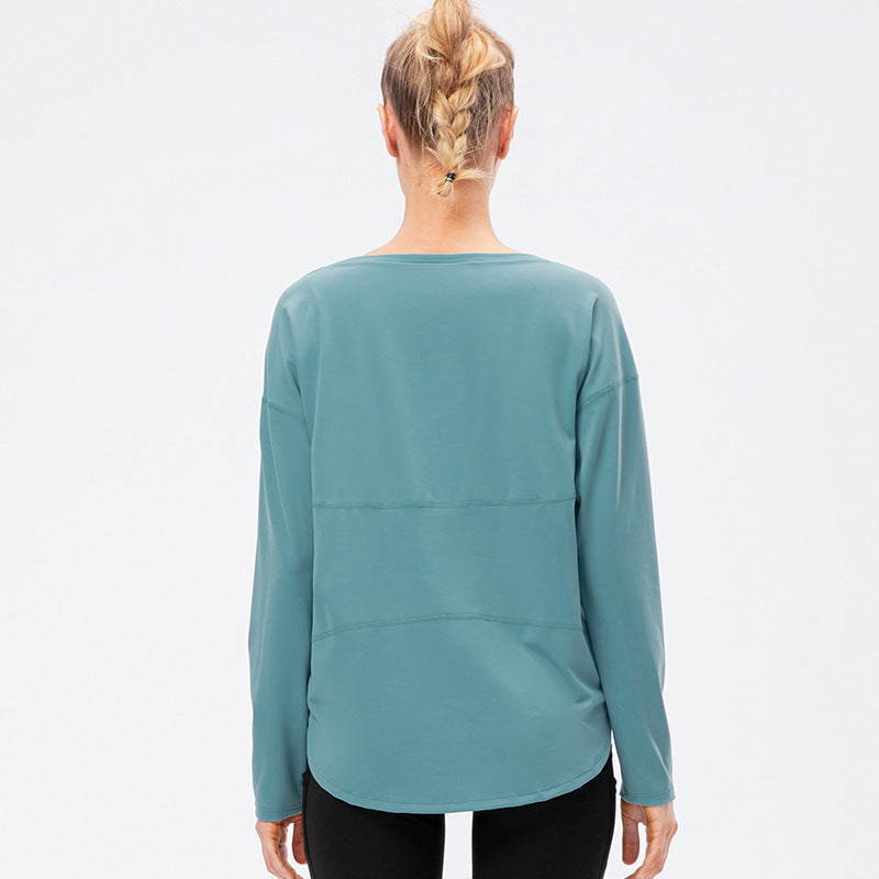 Damen Lockeres Langarmshirt aus atmungsaktivem Funktionsmaterial Stalluxe