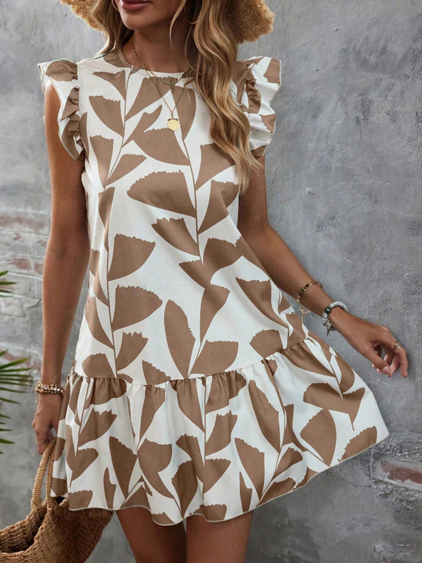 Damen Sommerliches Volantkleid mit Rüschendetails Stalluxe