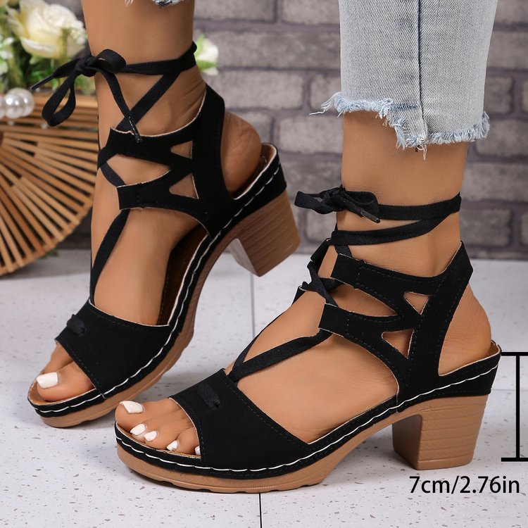 Damen elegante Plateau-Sandaletten mit verstellbarem Riemen und komfortablem Fußbett Stalluxe