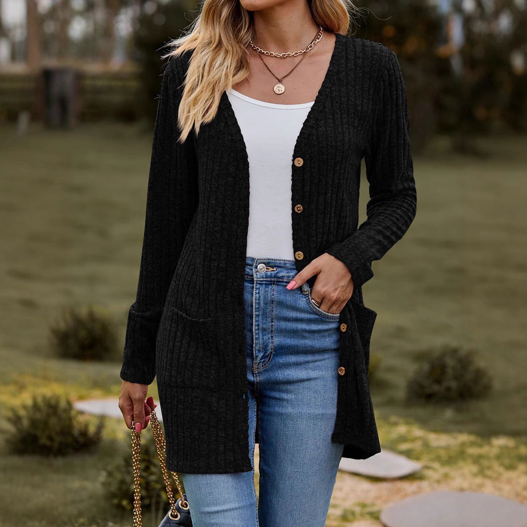Damen Longcardigan mit strukturierter Oberfläche und praktischen Taschen Stalluxe
