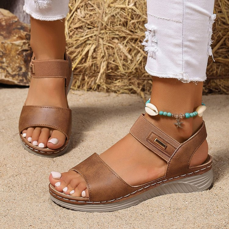 Damen komfortable Sandalen mit verstellbarem Riemen und anatomischer Fußbett-Technologie Stalluxe