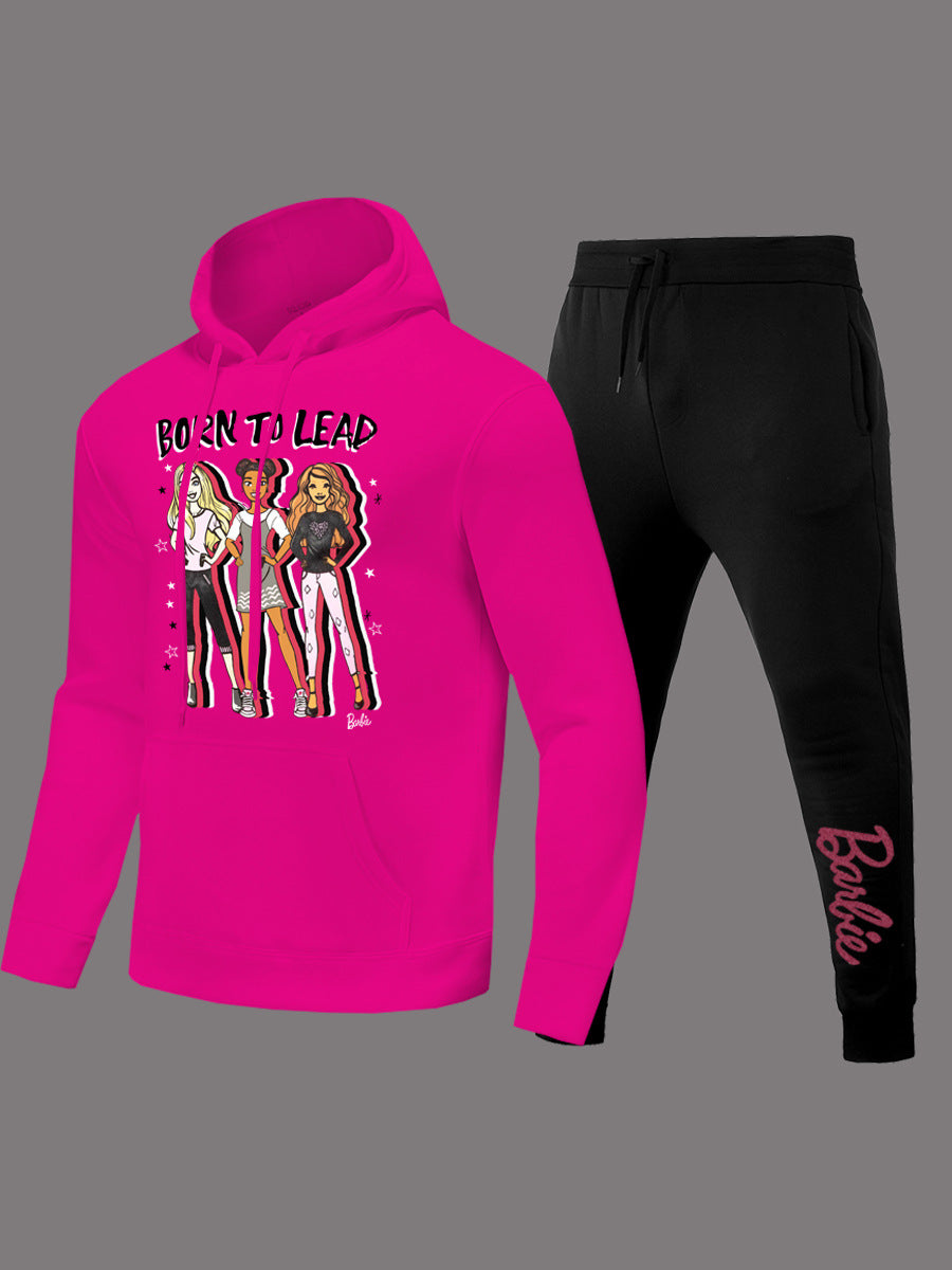 Damen Hoodie und Jogginghose Set mit inspirierendem Barbie-Motiv Stalluxe