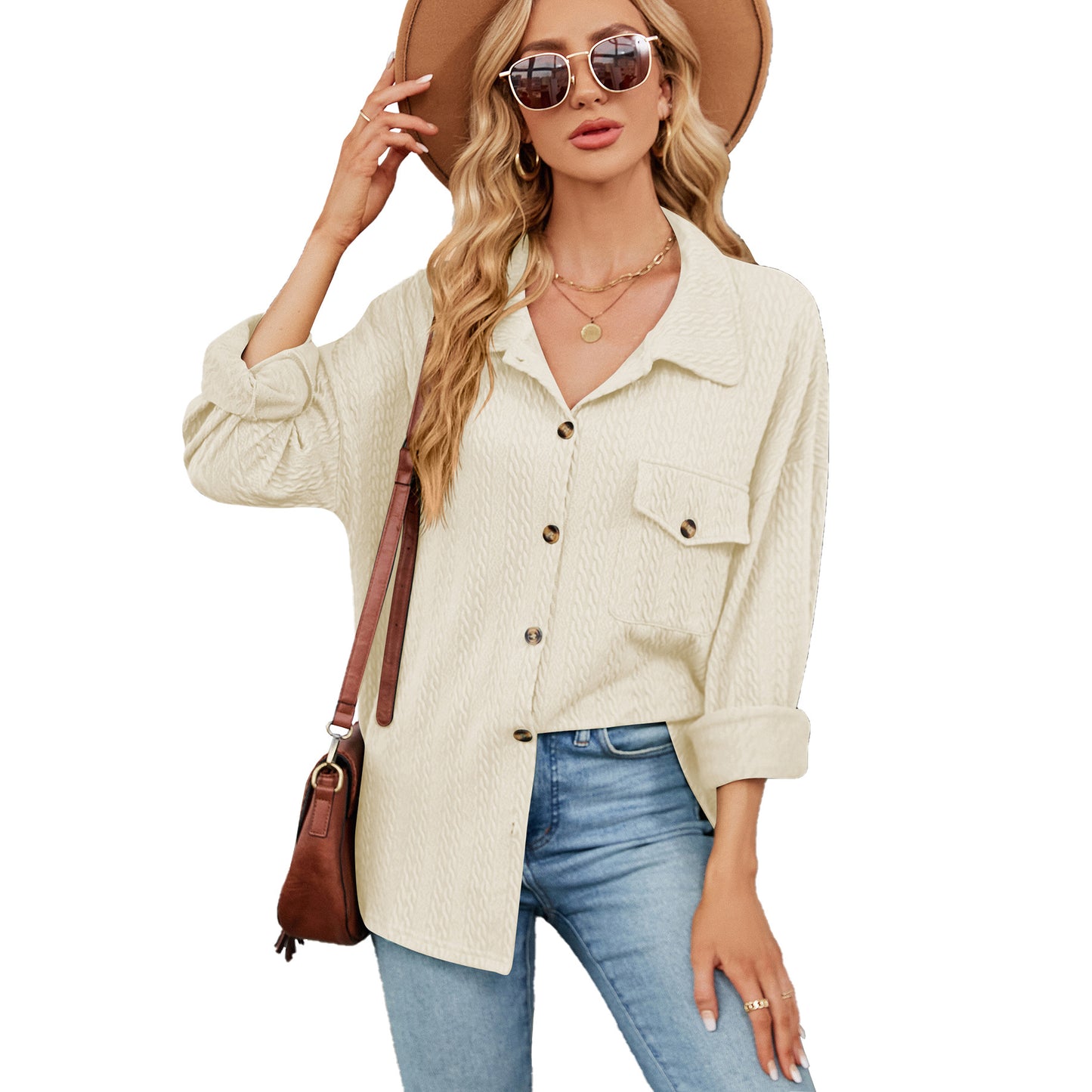 Damen lässige Overshirt mit strukturiertem Design Stalluxe