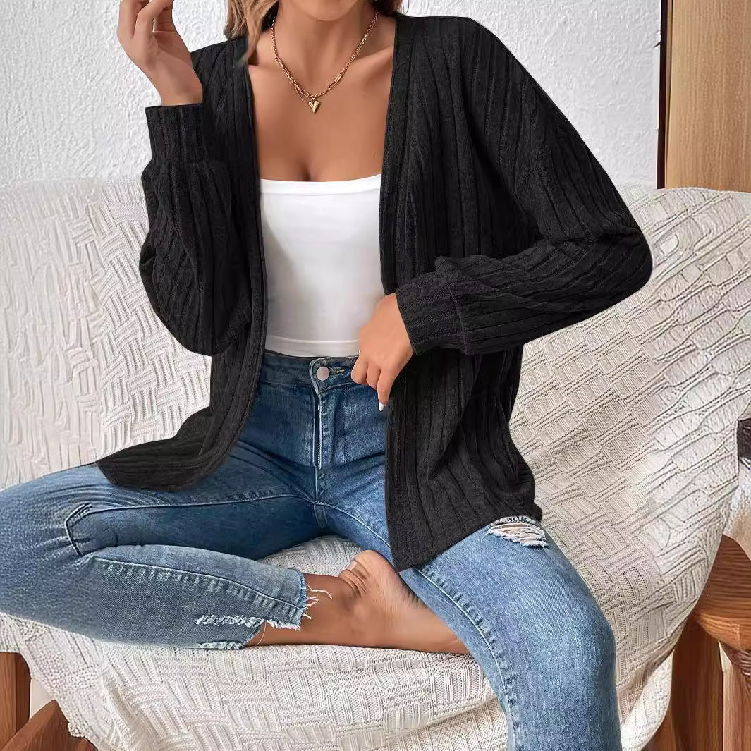 Women's Textured Drape Cardigan Stalluxe