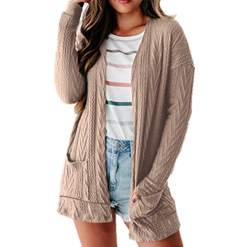 Damen luftige Strickjacke mit Taschen und modernem Design Stalluxe