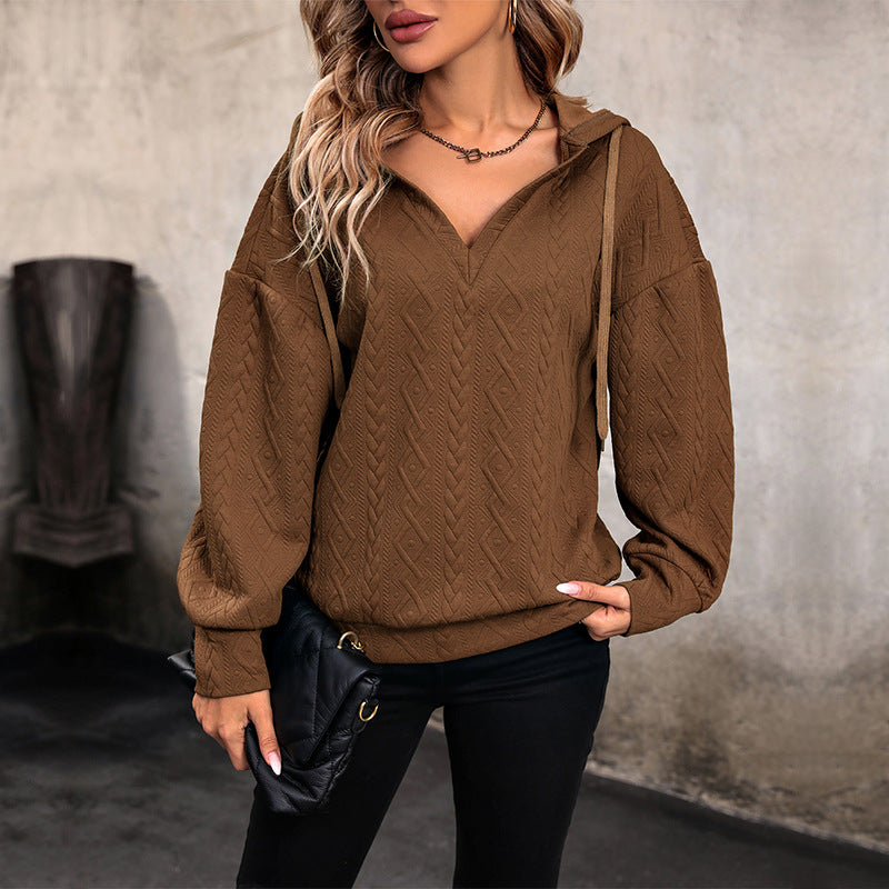 Damen Pullover mit Kapuze und strukturiertem Design Stalluxe