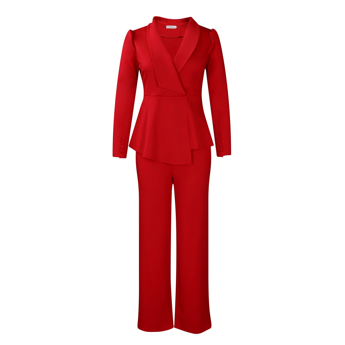 Damen elegantes Businessanzug-Set mit tailliertem Blazer und weitem Hosenbein Stalluxe