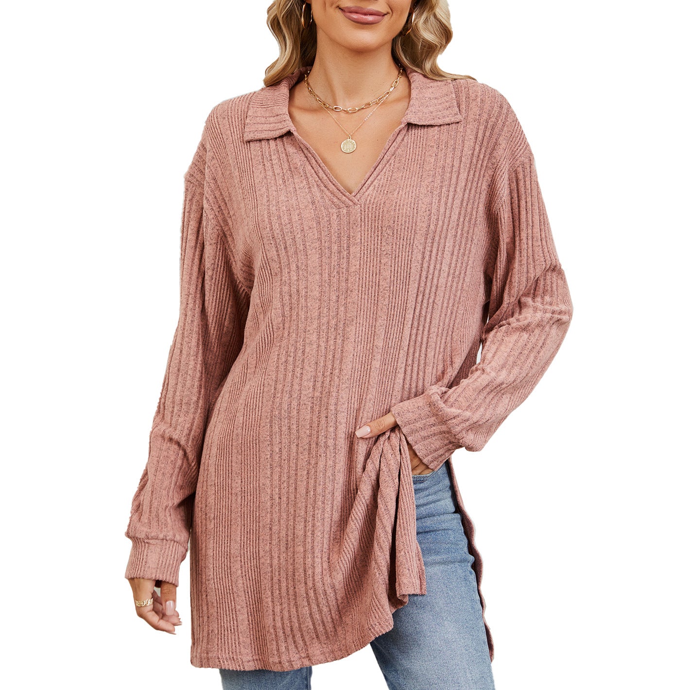 Damen Langarmshirt mit eleganter Struktur und modernem Look Stalluxe