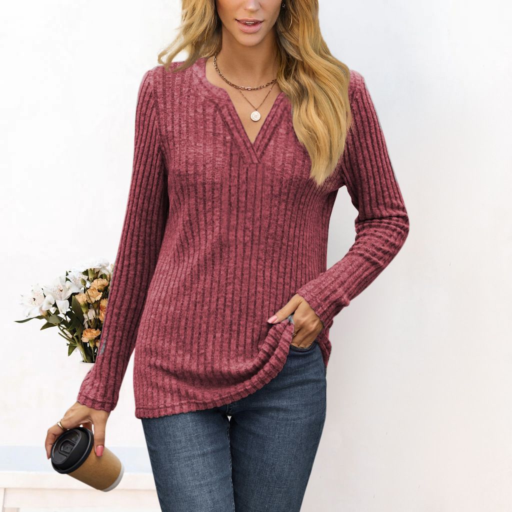 Damen lässiges Langarmshirt aus strukturiertem Material Stalluxe