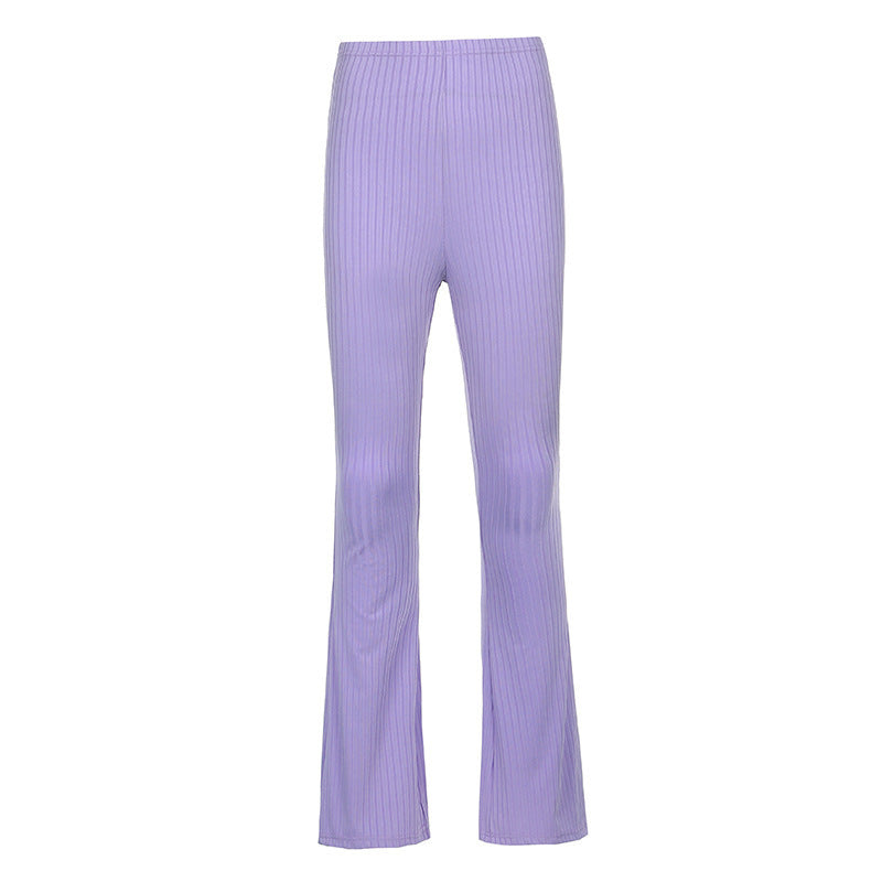 Damen Flared Fit Stretchhose mit vertikalem Streifenmuster Stalluxe
