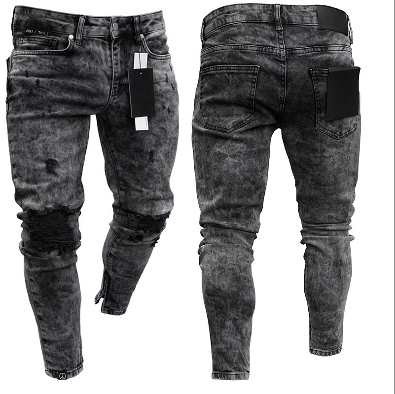 Product Image for Herren Skinny Jeans mit modischen Used-Effekten Stalluxe - Schwarz / L