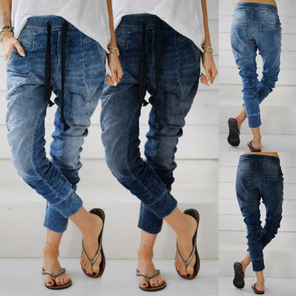 Damen Cargohose im lässigen Denim-Style mit Gummizug Stalluxe