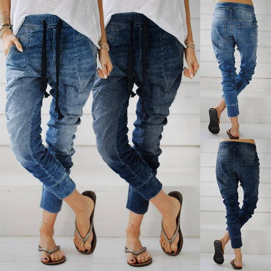 Damen Cargohose im lässigen Denim-Style mit Gummizug Stalluxe