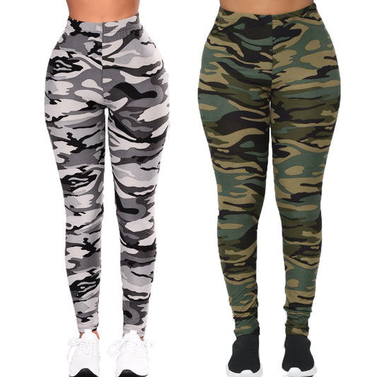 Damen Camouflage Fitness-Leggings im hochtaillierten Schnitt Stalluxe