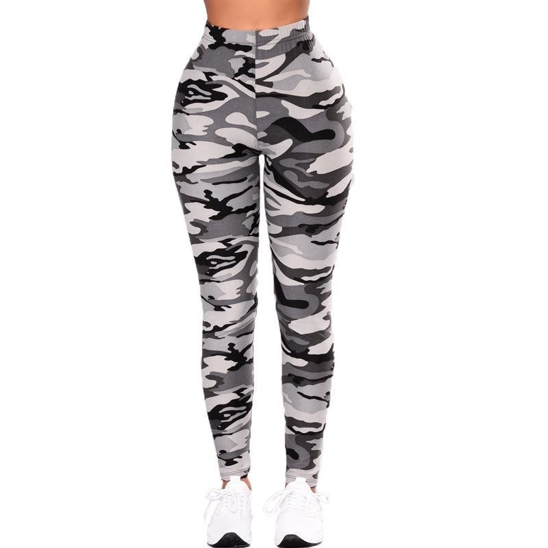 Damen Camouflage Fitness-Leggings im hochtaillierten Schnitt Stalluxe