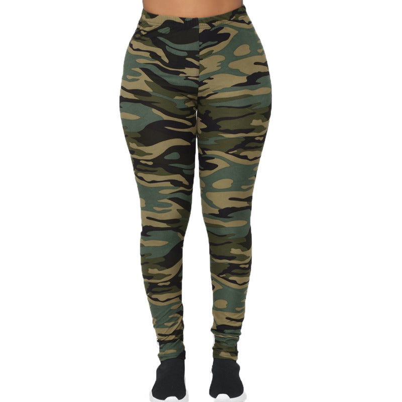 Damen Camouflage Fitness-Leggings im hochtaillierten Schnitt Stalluxe