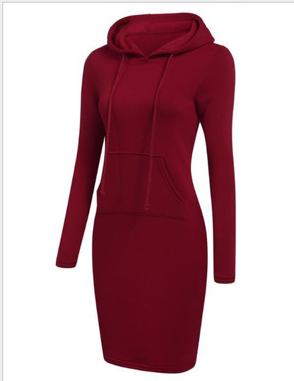 Damen Hoodie-Kleid mit praktischen Taschen und Kapuze Stalluxe