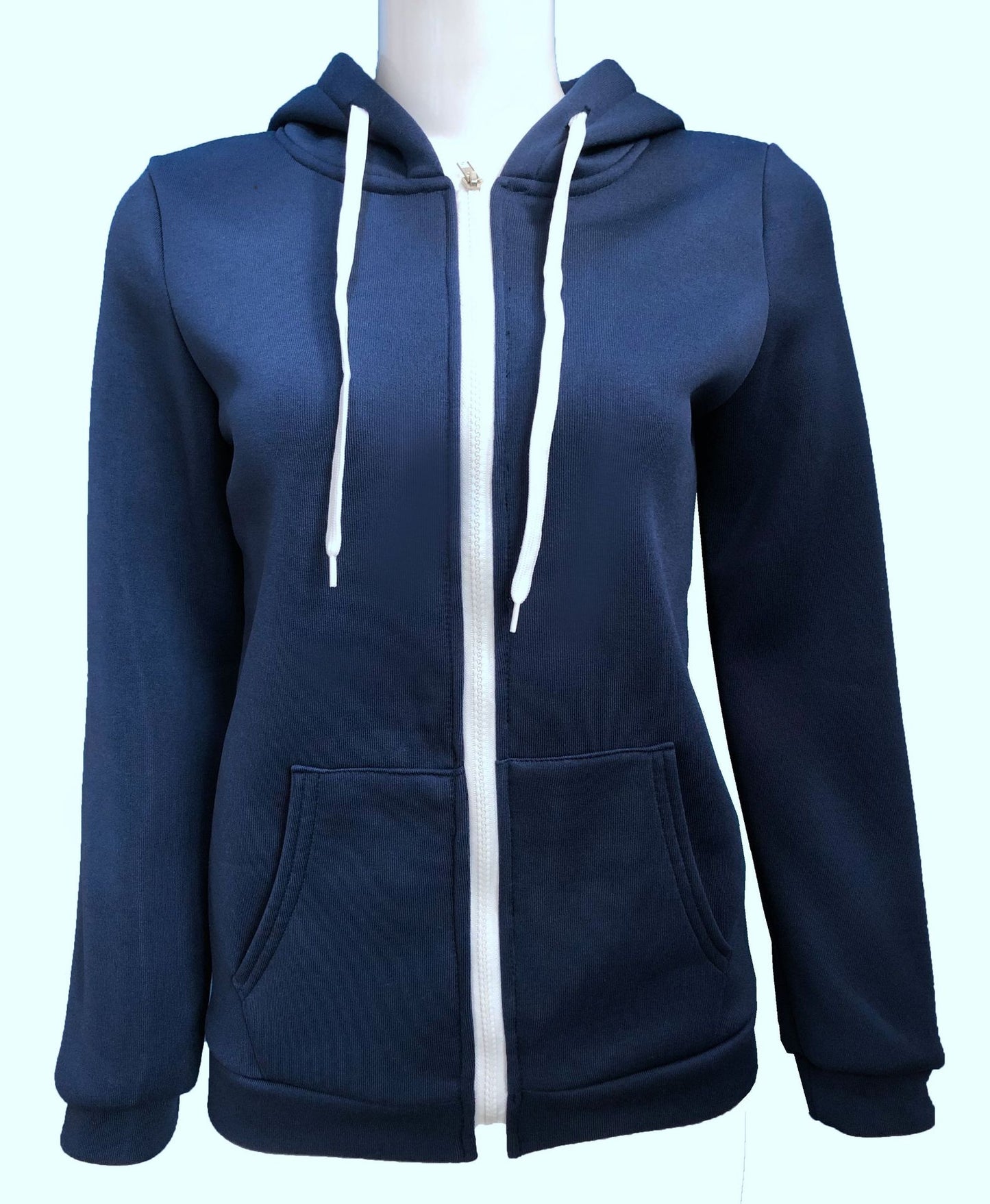 Damen bequemer Kapuzenpullover mit durchgehendem Reißverschluss und praktischen Taschen Stalluxe