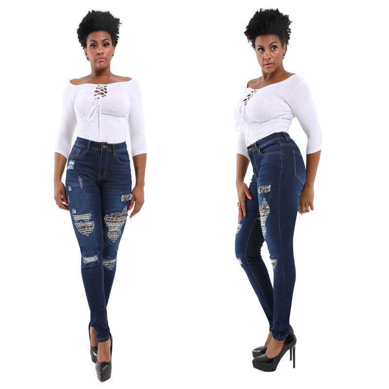Damen Skinny Jeans mit modischen Destroyed-Details Stalluxe