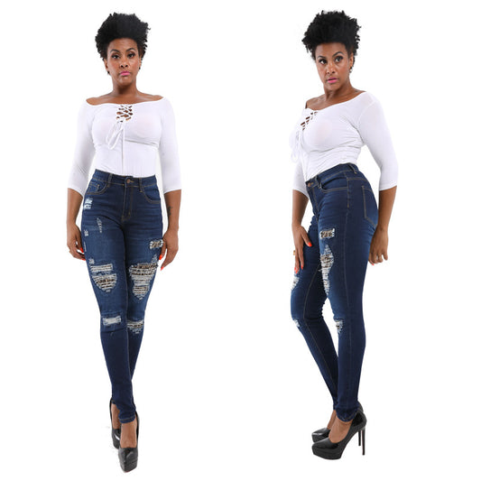 Damen Skinny Jeans mit modischen Destroyed-Details Stalluxe