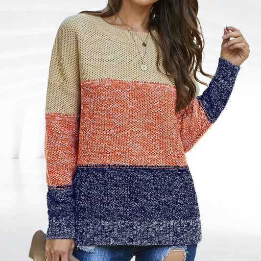 Damen Strickpullover in lässigem Farbblockdesign Stalluxe
