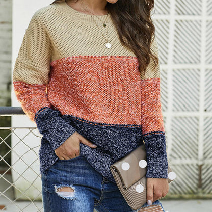 Damen Strickpullover in lässigem Farbblockdesign Stalluxe