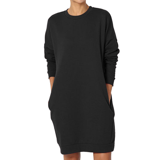 Damen lässiges Sweatkleid mit praktischen Taschen und weitem Schnitt Stalluxe