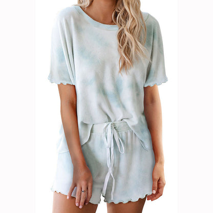 Damen lässiges Freizeit-Set mit modischem Batikmuster und elastischem Bund Stalluxe