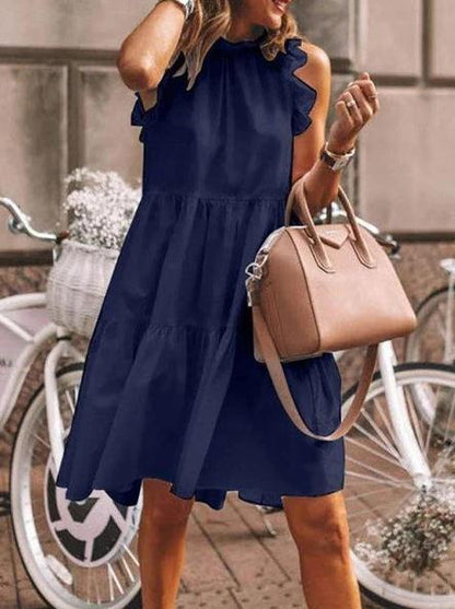Damen verspieltes Sommerkleid mit Rüschendetails Stalluxe