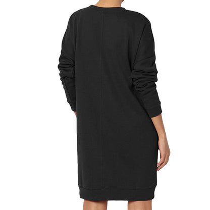 Damen lässiges Sweatkleid mit praktischen Taschen und weitem Schnitt Stalluxe