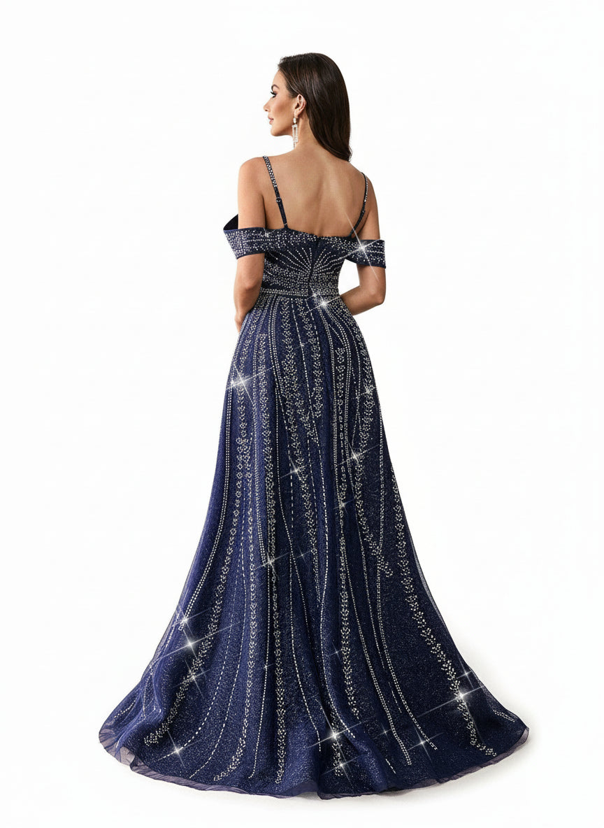 Stalluxe | Glamouröser Strass Abendkleid Elegant