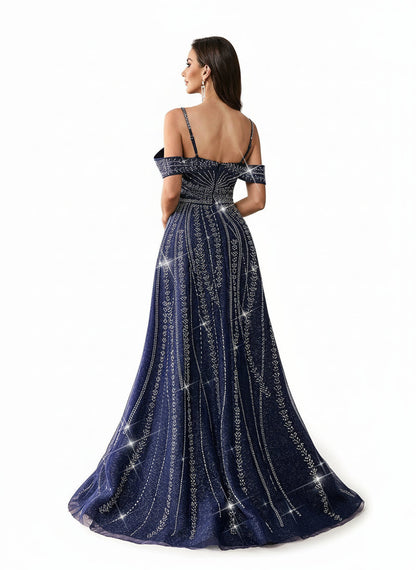 Stalluxe | Glamouröser Strass Abendkleid Elegant