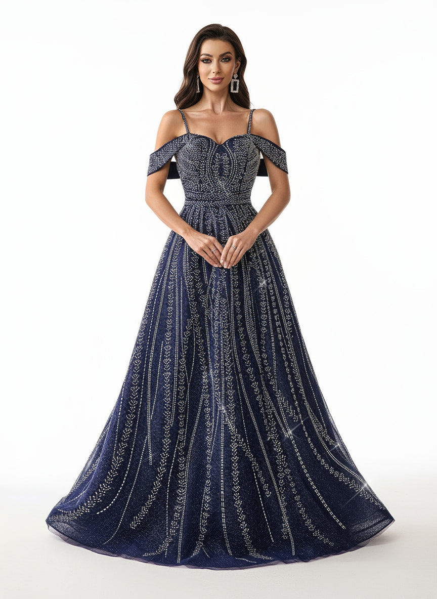 Stalluxe | Glamouröser Strass Abendkleid Elegant