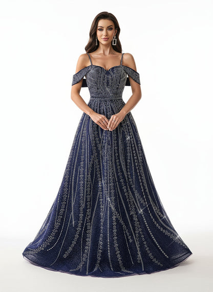 Stalluxe | Glamouröser Strass Abendkleid Elegant