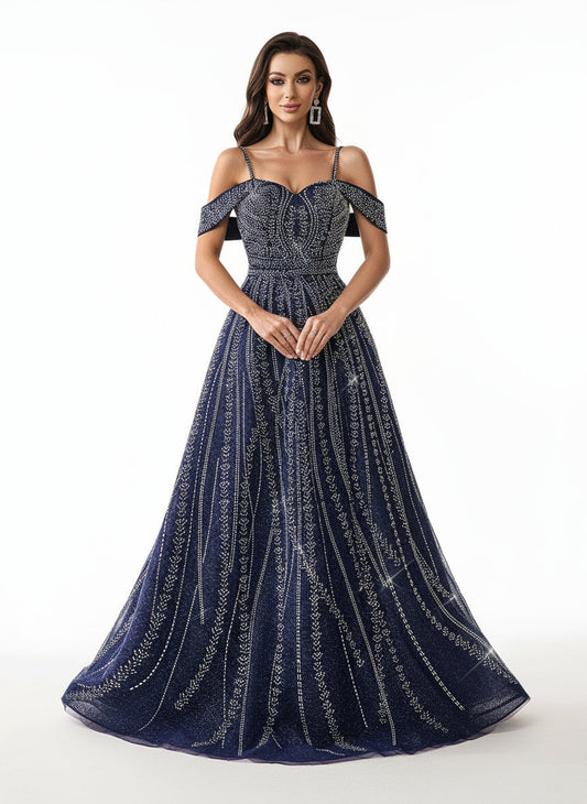 Stalluxe | Glamouröser Strass Abendkleid Elegant