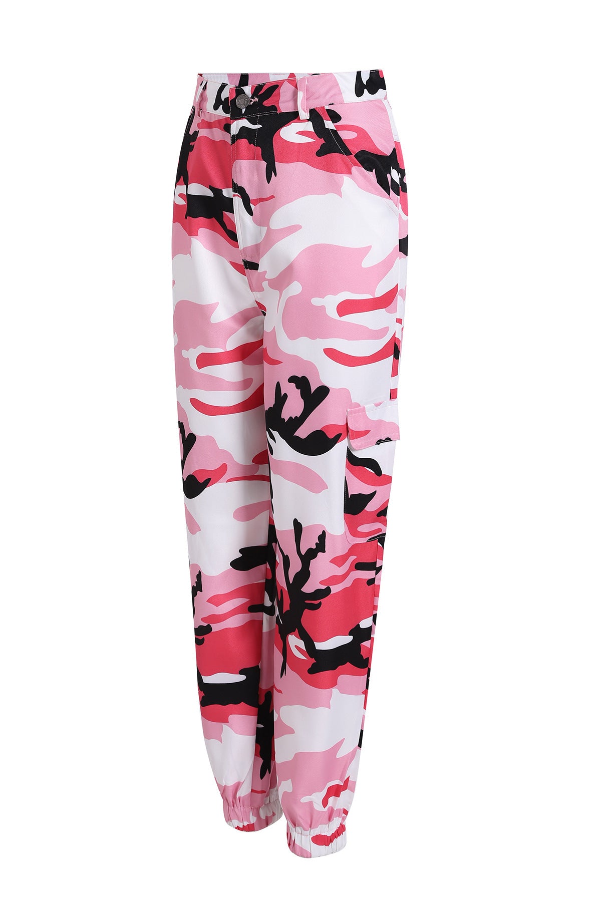 Damen Cargohose im modernen Camouflage-Design mit elastischem Bund und praktischen Taschen Stalluxe