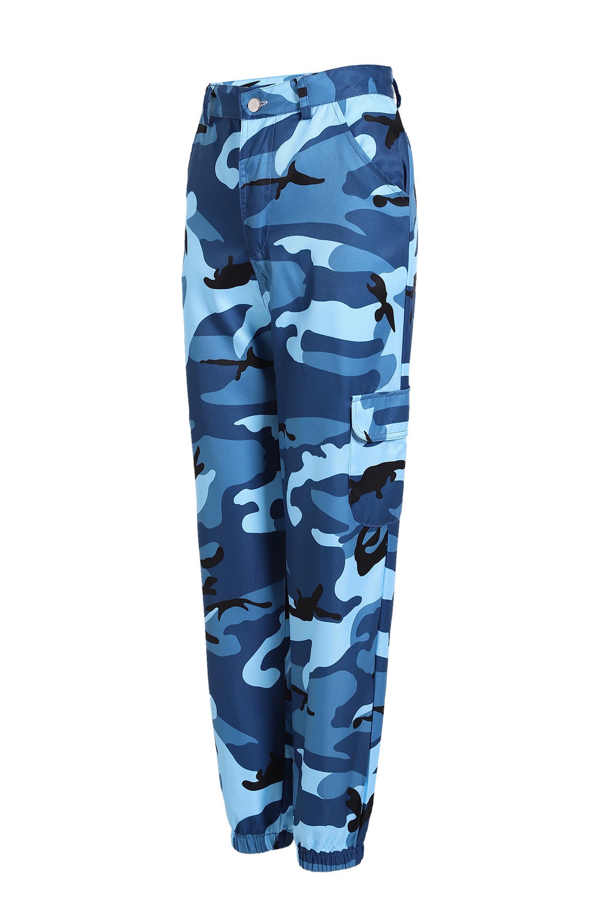 Damen Cargohose im modernen Camouflage-Design mit elastischem Bund und praktischen Taschen Stalluxe