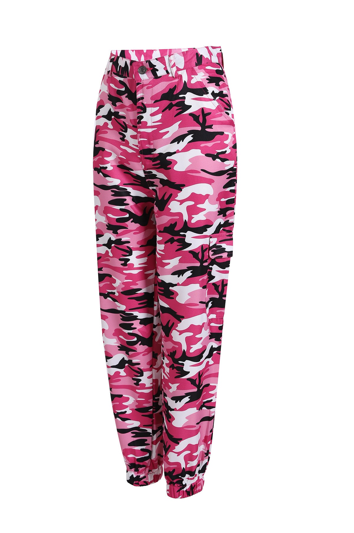 Damen Cargohose im modernen Camouflage-Design mit elastischem Bund und praktischen Taschen Stalluxe