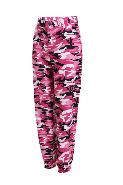 Damen Cargohose im modernen Camouflage-Design mit elastischem Bund und praktischen Taschen Stalluxe