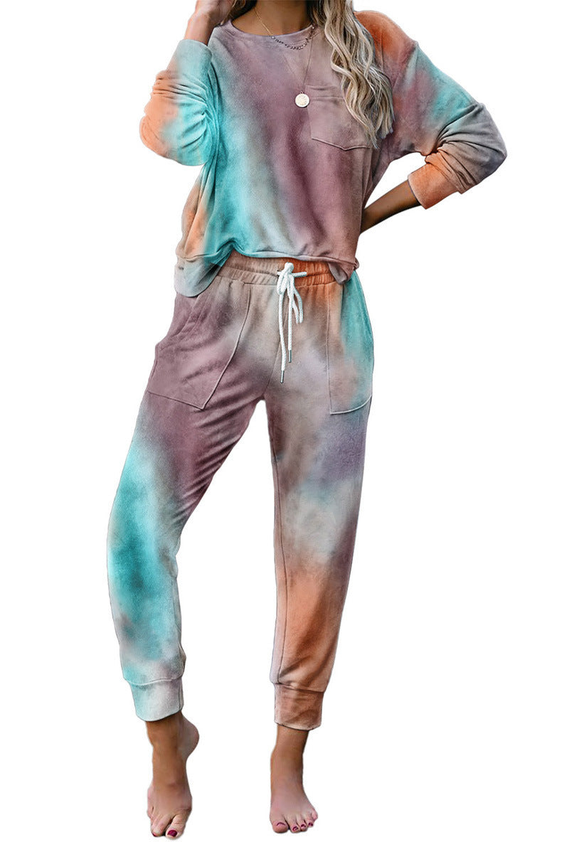 Damen bequemer Freizeitanzug im stylischen Batikdesign Stalluxe