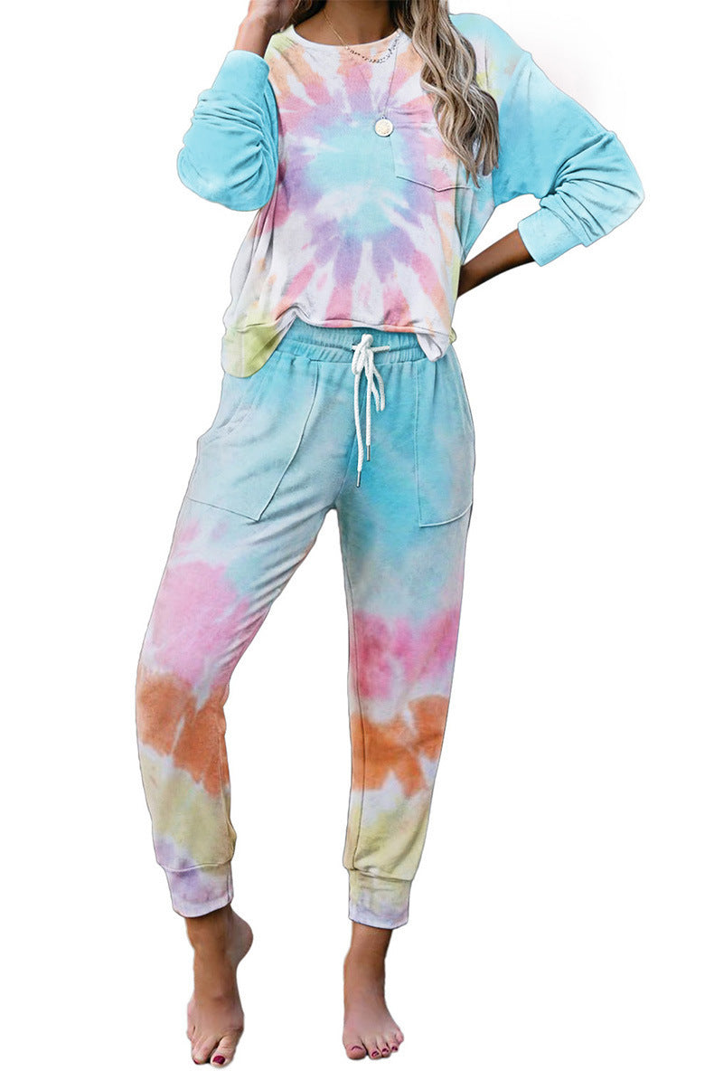 Damen bequemer Freizeitanzug im stylischen Batikdesign Stalluxe