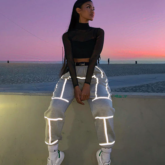 Damen sportliche Jogginghose mit modischer Silhouette und elastischem Bund Stalluxe