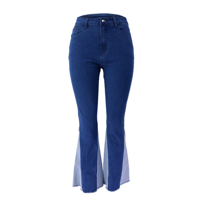 Damen lässige Jeanshose mit fransigem Saum Stalluxe